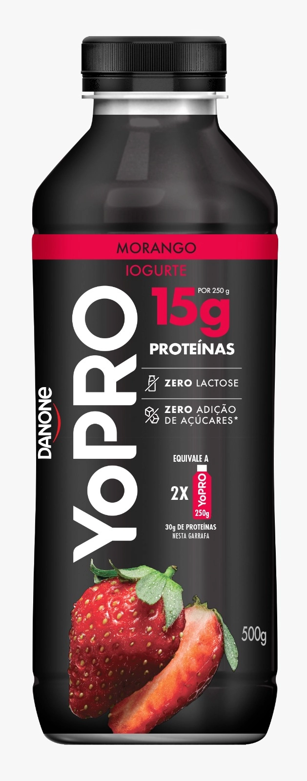 Iogurte Morango Zero Lactose Yopro Garrafa 500g