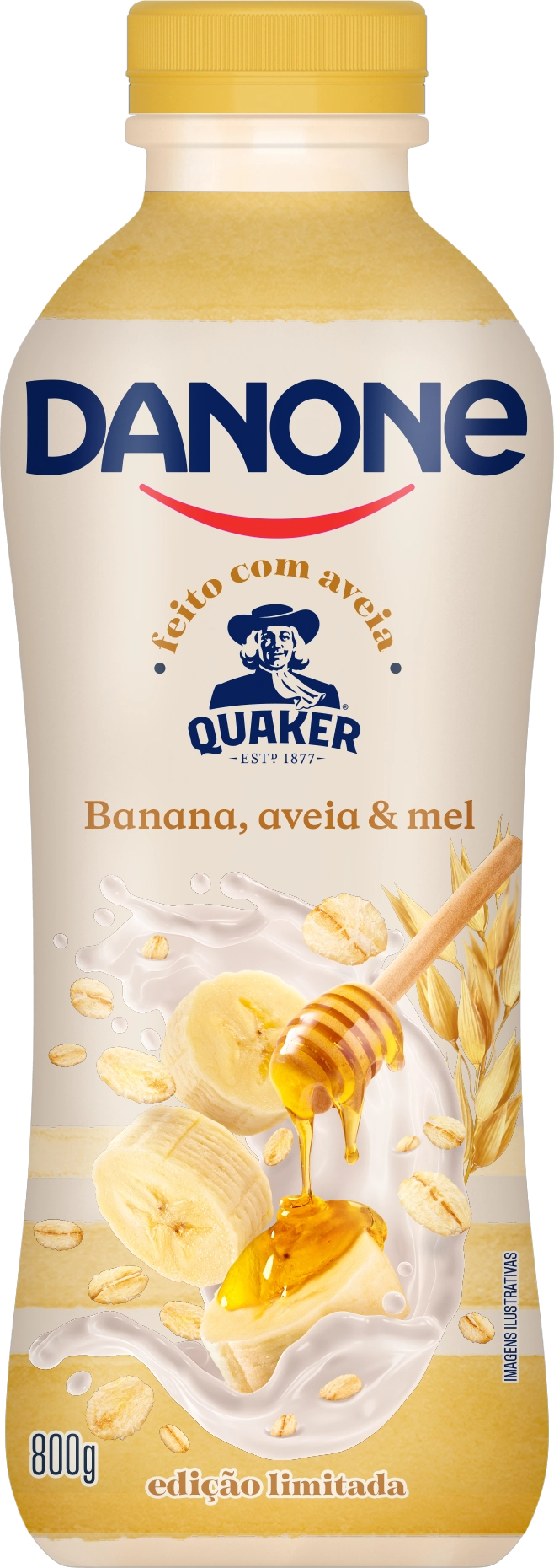 Iogurte Banana, Aveia Mel Danone Garrafa 800g