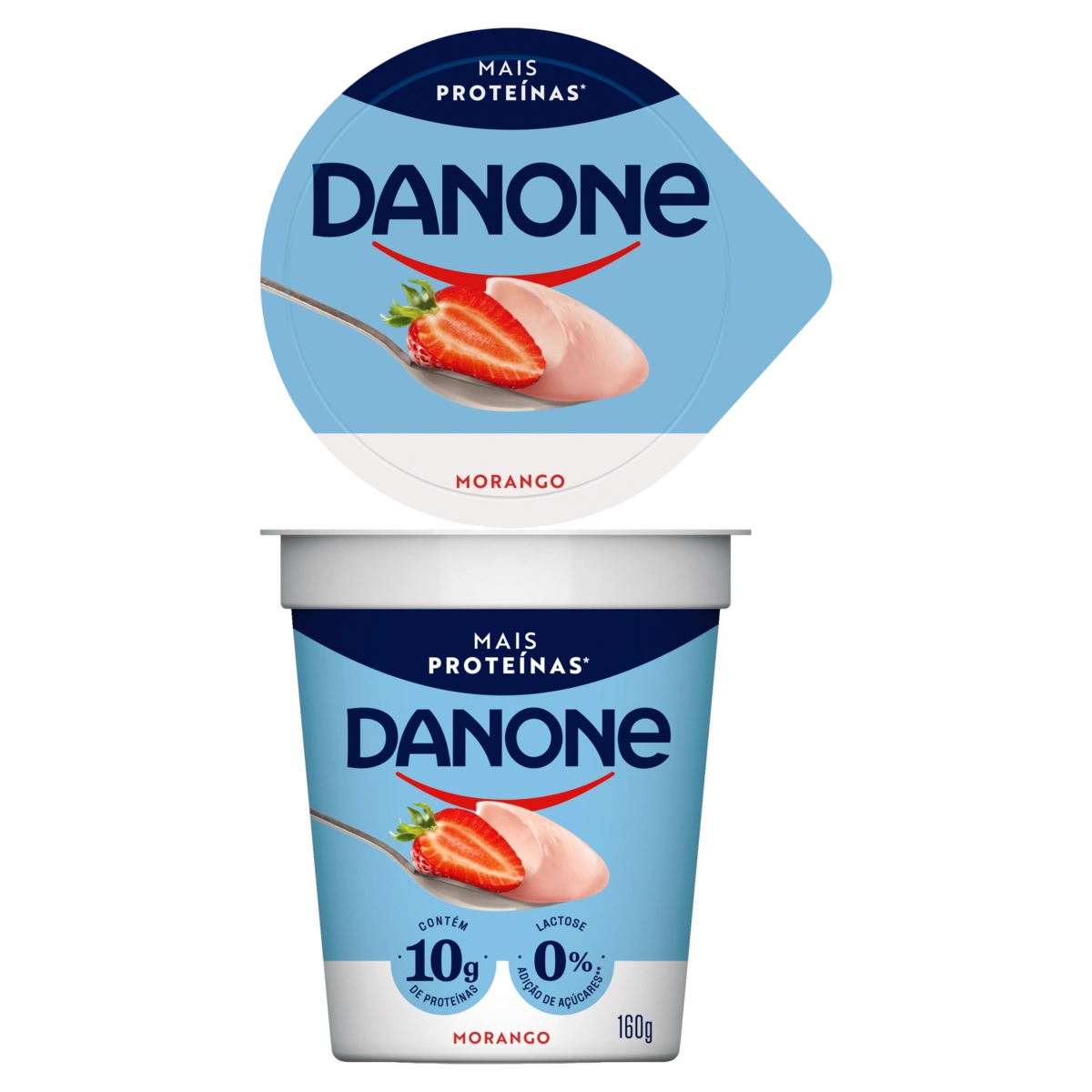 Iogurte Semidesnatado Morango Zero Lactose Danone Copo 160g