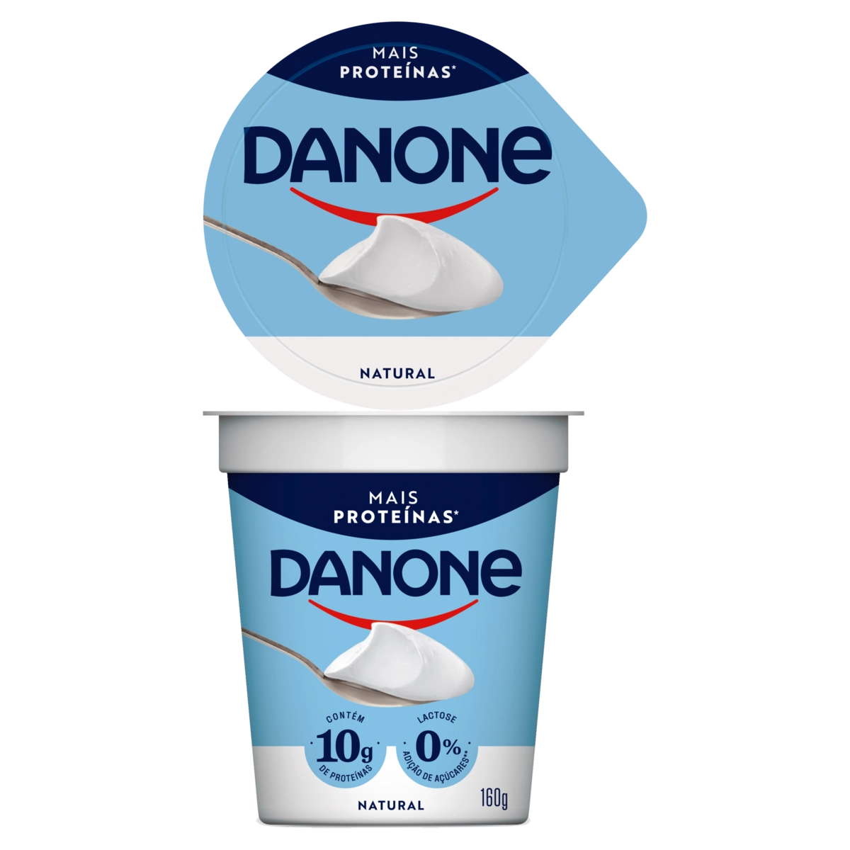 Iogurte Semidesnatado Natural Zero Lactose Danone Copo 160g