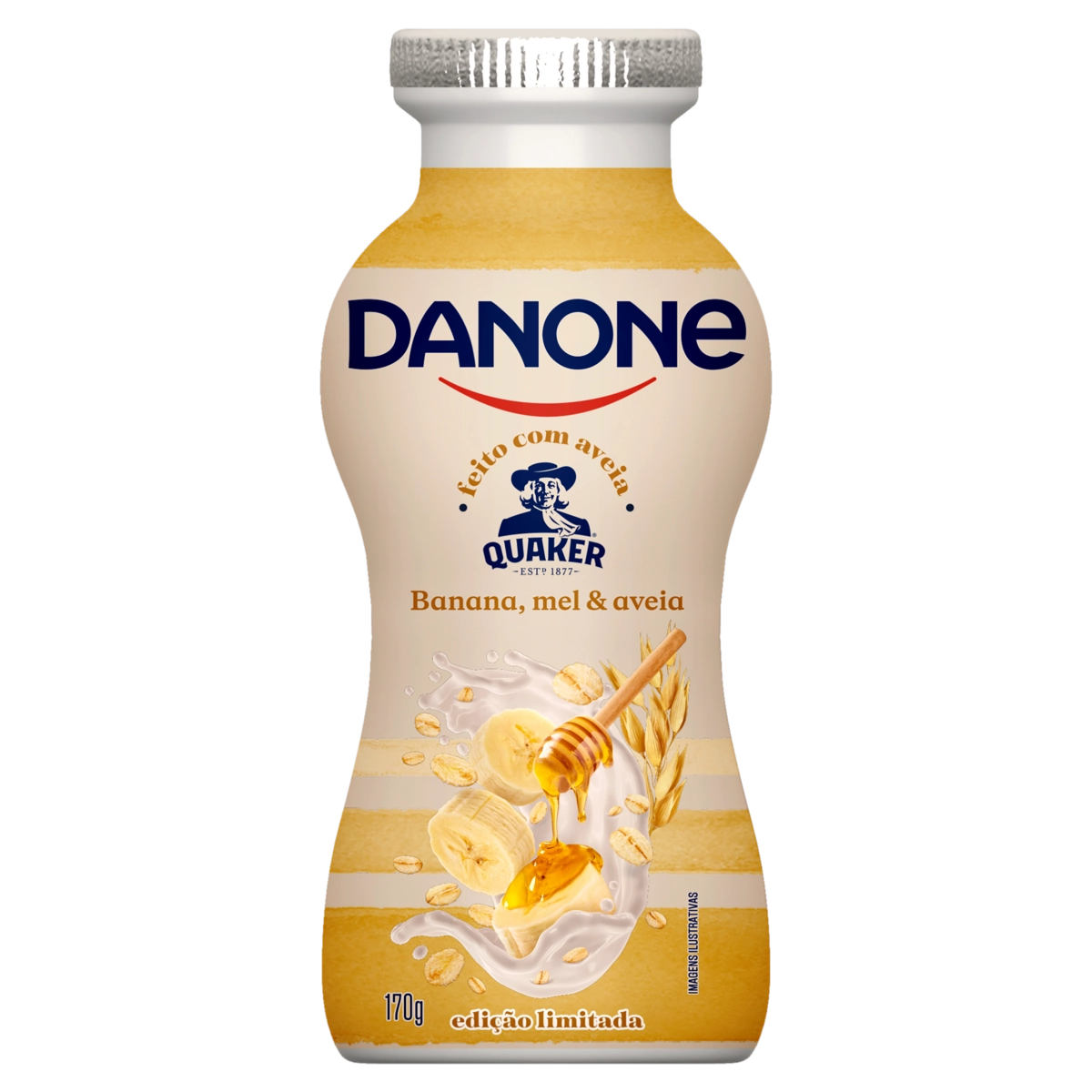 Iogurte Parcialmente Desnatado Banana, Mel Aveia Danone Frasco 170g