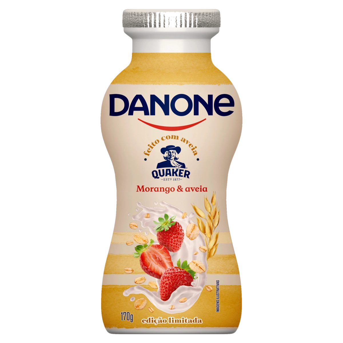 Iogurte Parcialmente Desnatado Morango Aveia Danone Frasco 170g