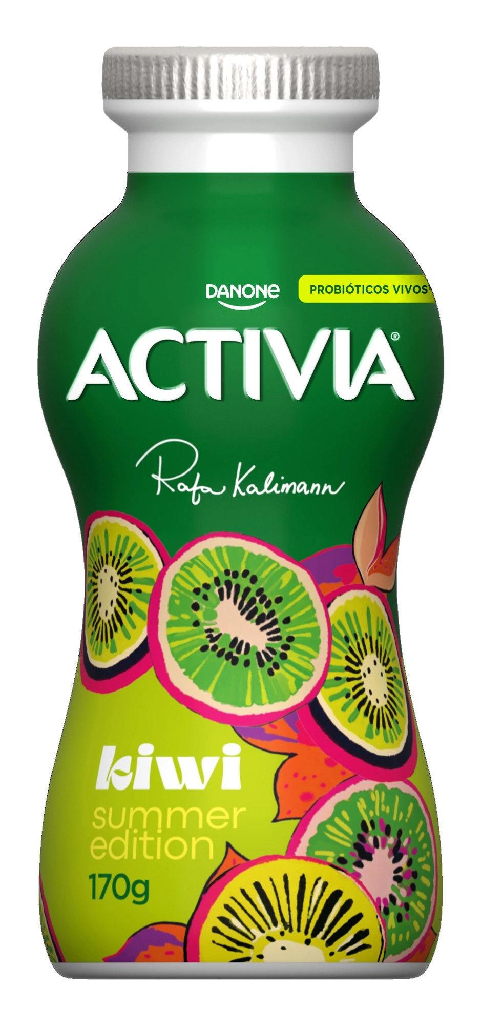 Leite Fermentado Parcialmente Desnatado Kiwi Activia Frasco 170g Summer Edition