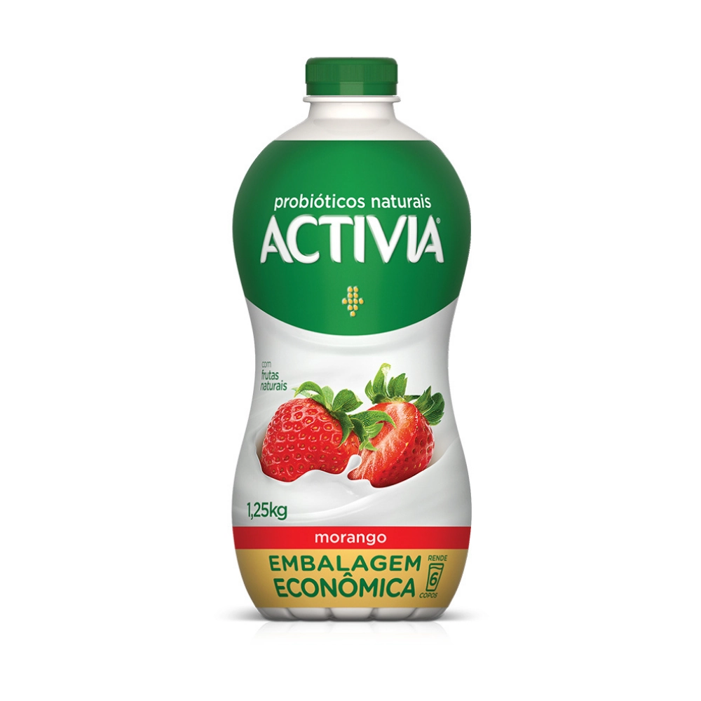 Leite Fermentado Activia Líquido Morango