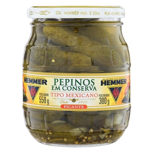 Pepino Mexicano Em Conserva Picante Hemmer Vidro 300g