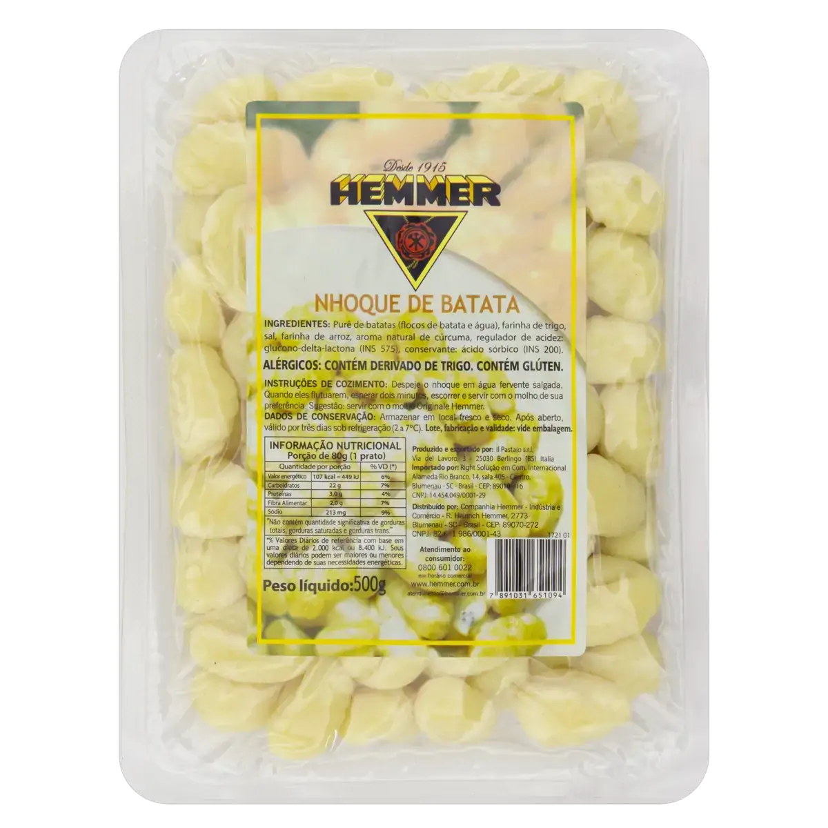 Nhoque De Batata Hemmer Pacote 500g