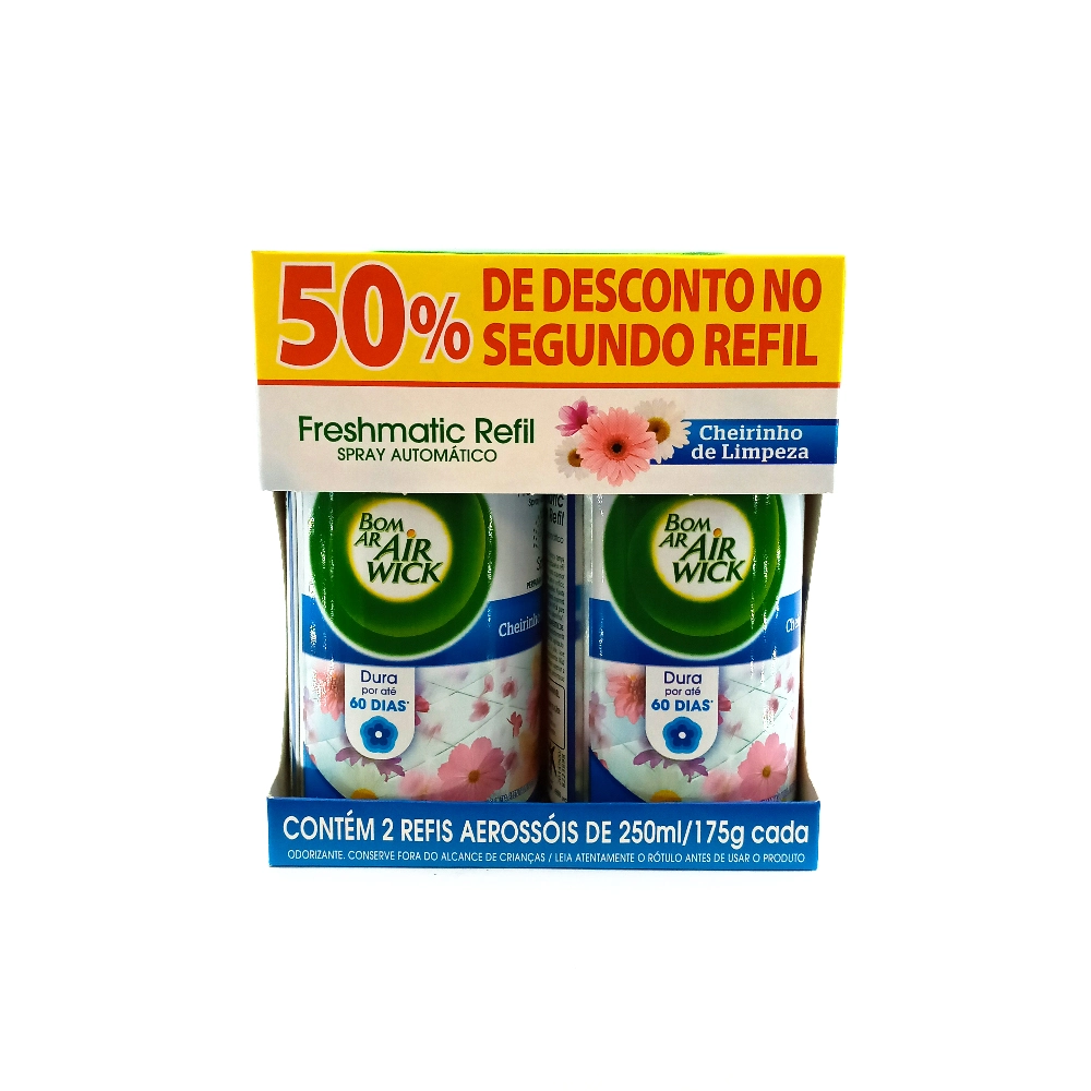 Pack Neutralizador De Odores Flor De Algodão Freshmatic Bom Ar Frasco 2 Unidades 250ml Cada Spray Gr