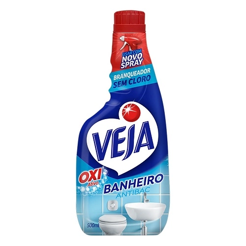 Branqueador Banheiro Veja Antibac Frasco 500ml Refil