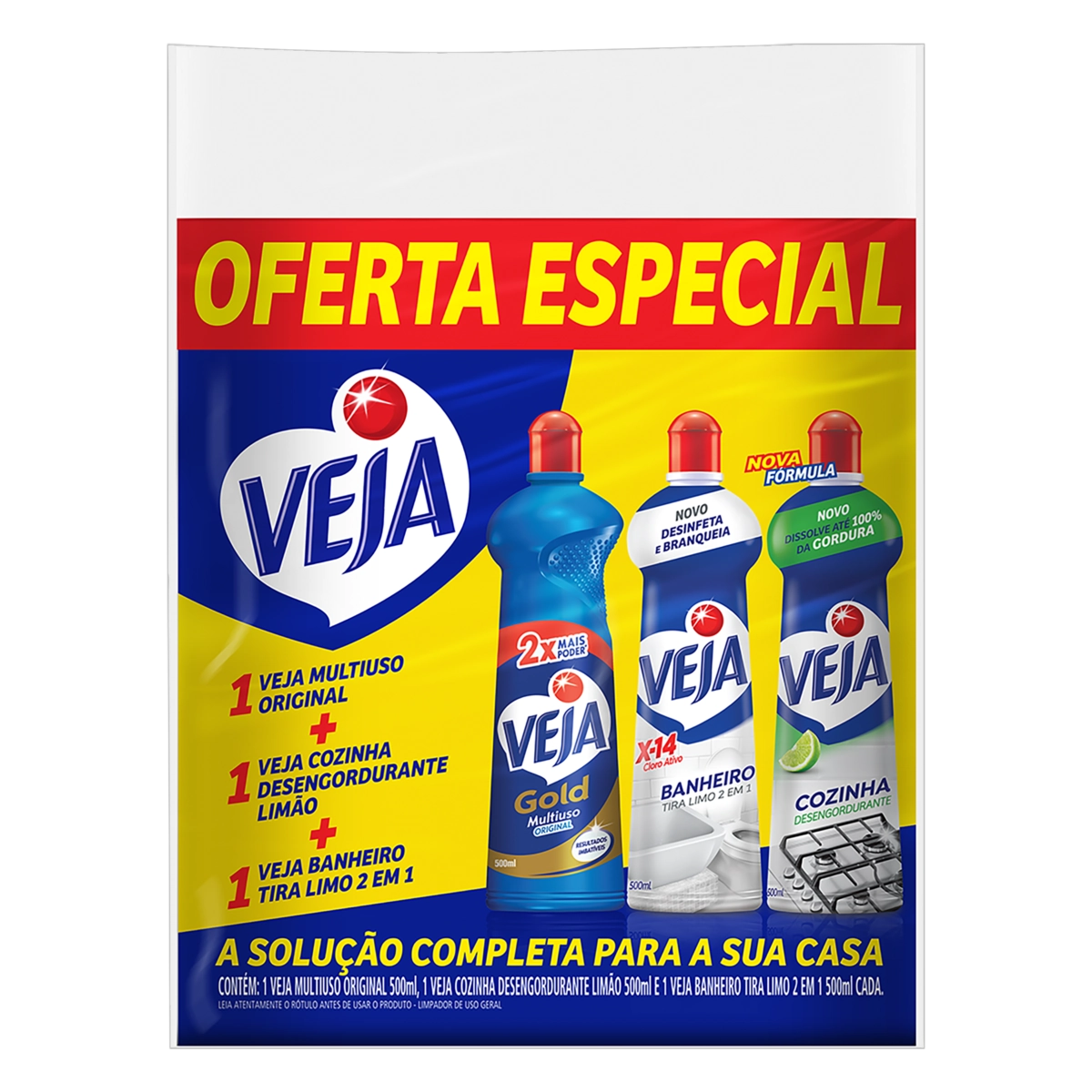 Kit Limpador Multiuso Original Gold Desinfetante Banheiro X 14 Desengordurante Cozinha Limão Veja 50