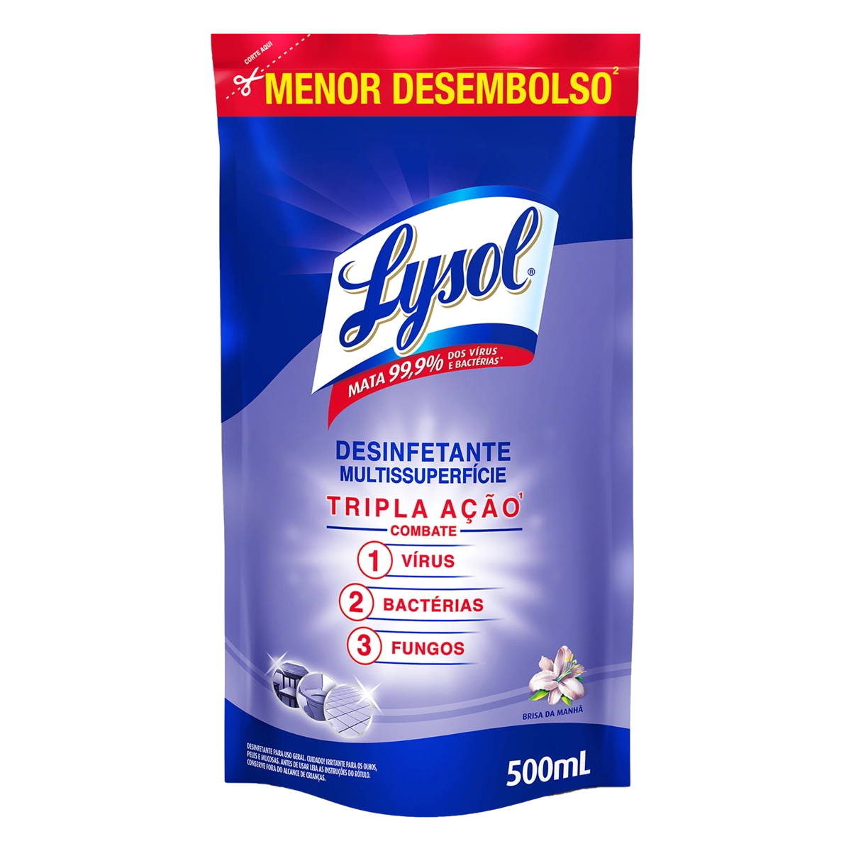 Desinfetante Multissuperfícies Brisa Da Manhã Lysol Sachê 500ml