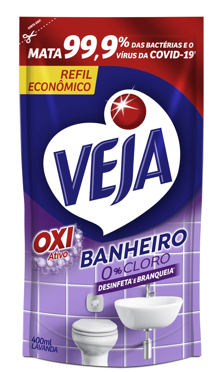 Limpador Veja Banheiro Antibac Sache 400ml Lavanda