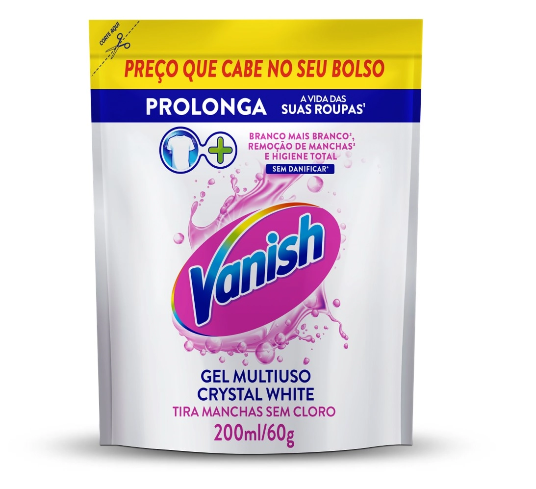 Tira Manchas Gel Multiuso Vanish Crystal White Sachê 200ml