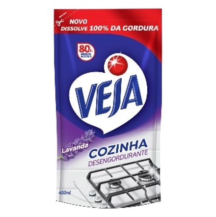 Limpador Desengordurante Cozinha Lavanda Veja Sachê 400ml