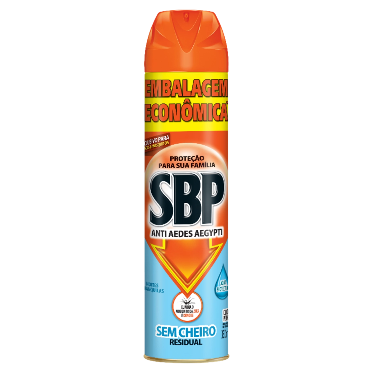 Inseticida Aerossol Anti Aedes Aegypti Sem Perfume Sbp Noites Tranquilas Frasco 360ml Spray Embalage