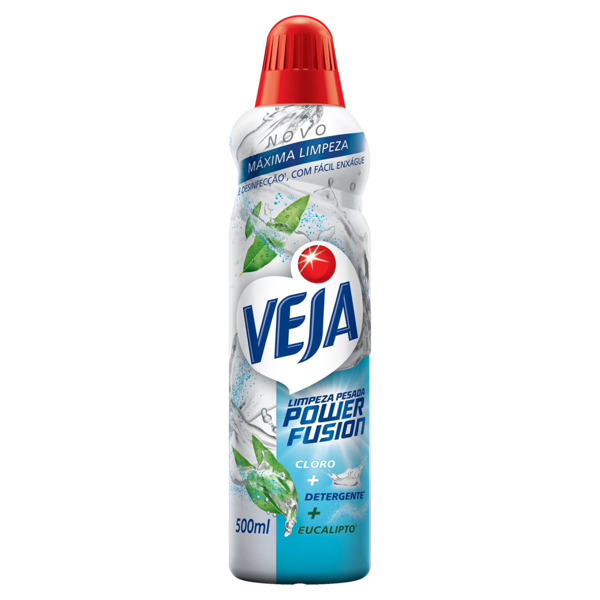 Limpador Limpeza Pesada Com Cloro E Detergente Eucalipto Veja Power Fusion Frasco 500ml