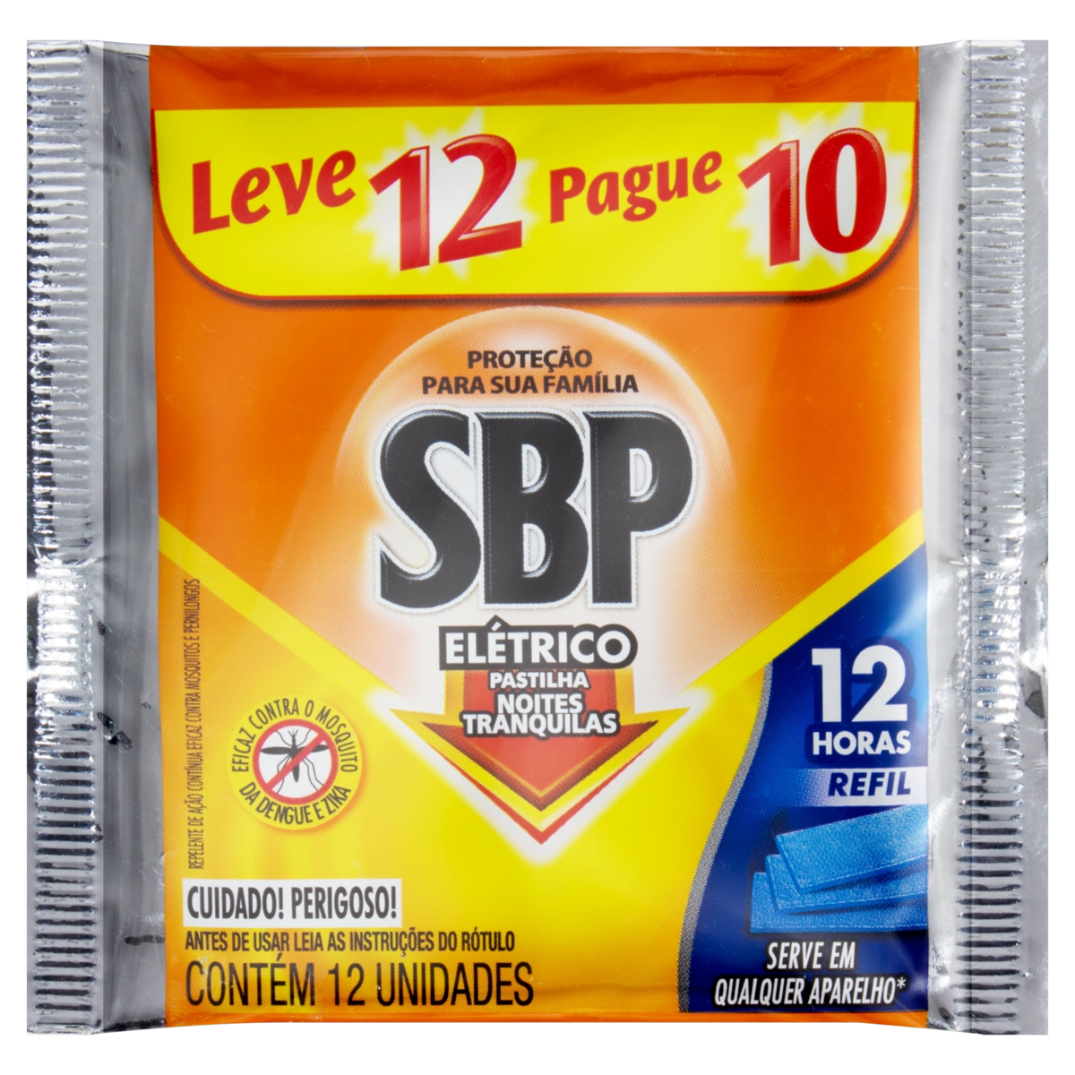 Repelente Pastilha Elétrico Sbp Noites Tranquilas Pacote Leve 12 Pague 10 Unidades Refil