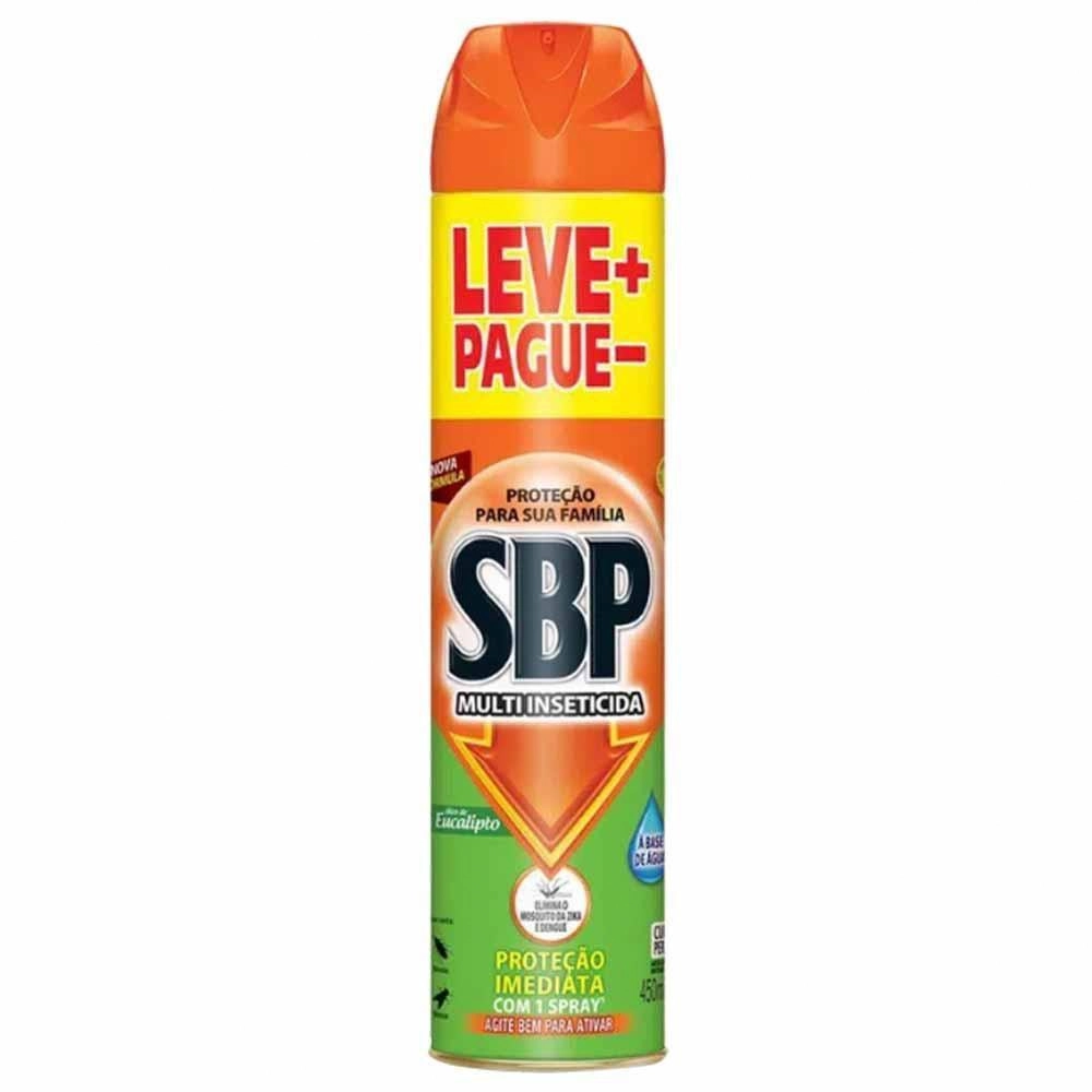 Multi Inseticida Aerossol Base água óleo De Eucalipto Sbp Frasco 450ml Spray Leve Mais Pague Menos