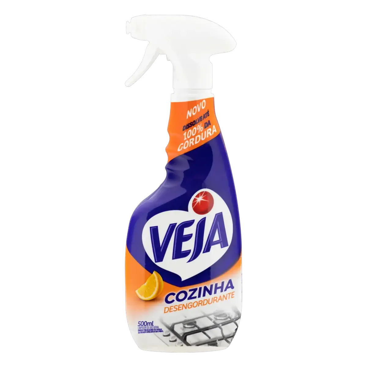 Limpador Desengordurante Cozinha Laranja Veja Frasco 500ml Borrifador