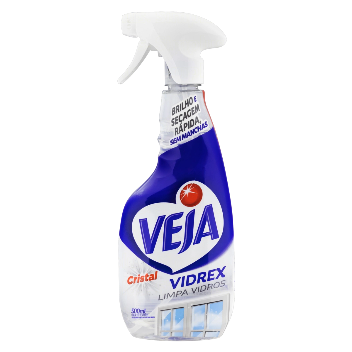 Limpa Vidro Líquido Cristal Veja Vidrex Frasco 500ml Borrifador