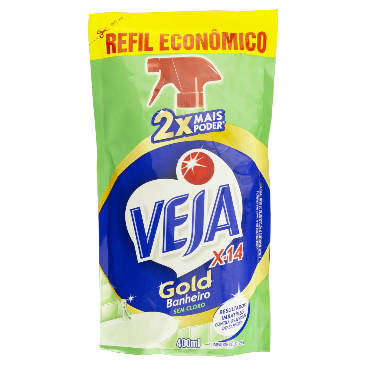 Limpador Multiuso Banheiro Veja X 14 Gold Sachê 400ml Refil Econômico