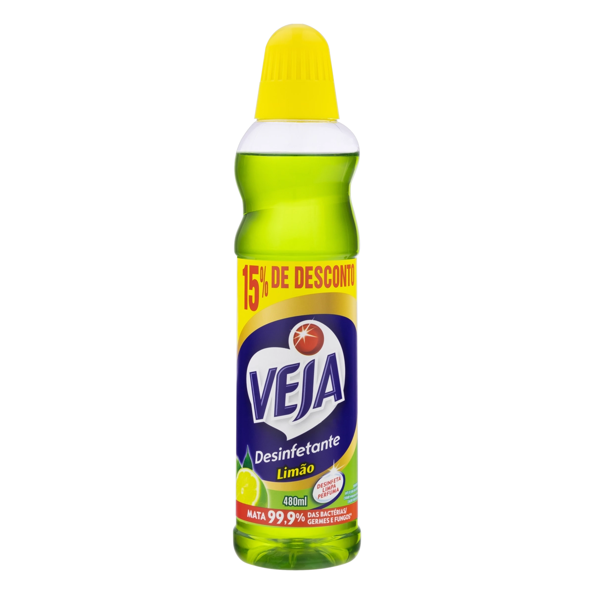 Desinfetante Uso Geral Limão Veja Frasco 480ml Grátis 15 De Desconto