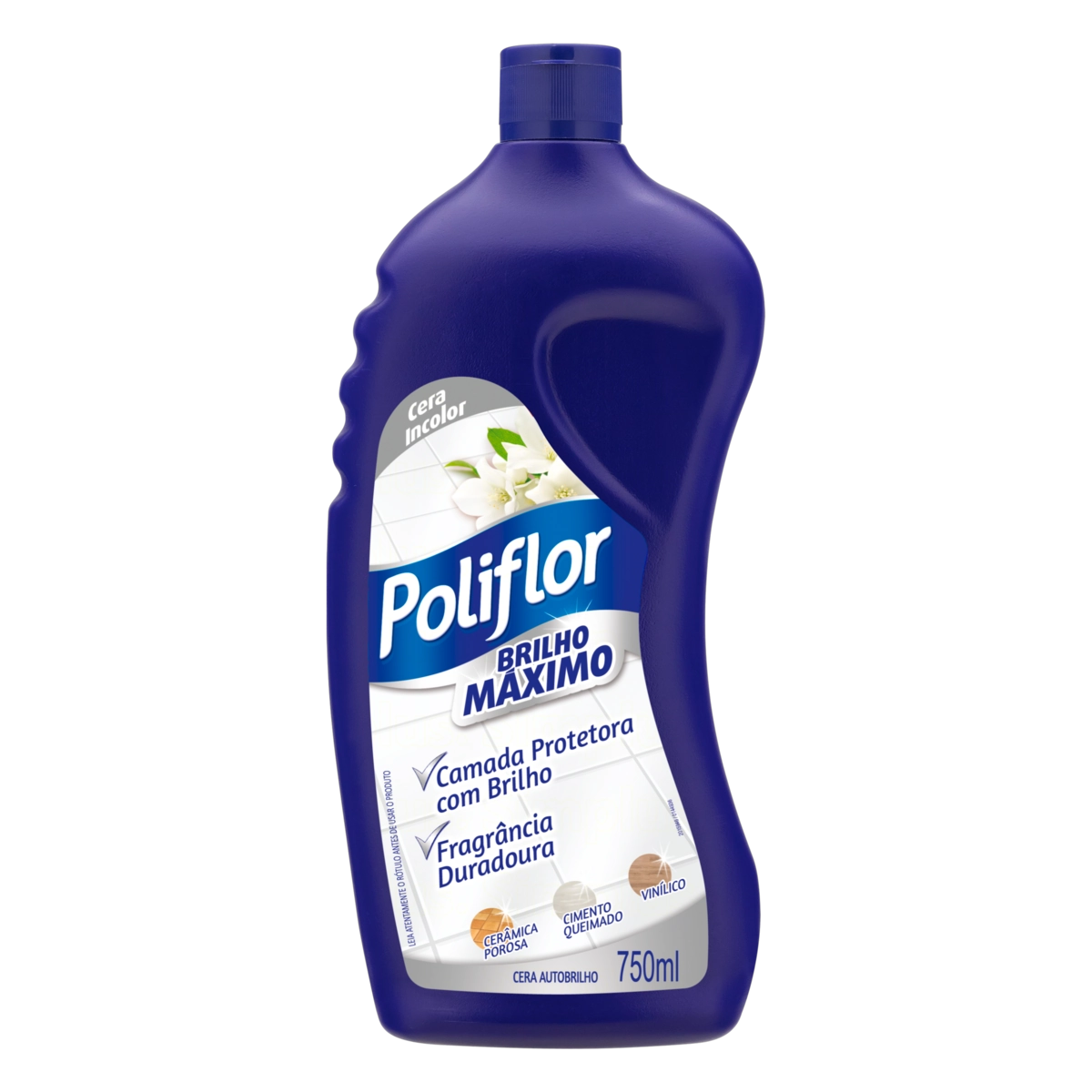 Cera Líquida Autobrilho Incolor Poliflor Brilho Máximo Squeeze 750ml