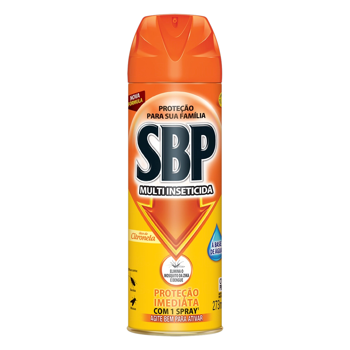 Multi Inseticida Aerossol Base água óleo De Citronela Sbp Frasco 273ml Spray