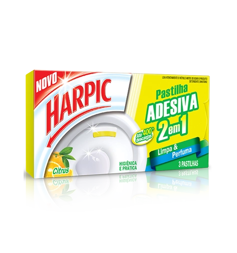 Detergente Sanitário Pastilha Adesiva Citrus Harpic 3 Unidades