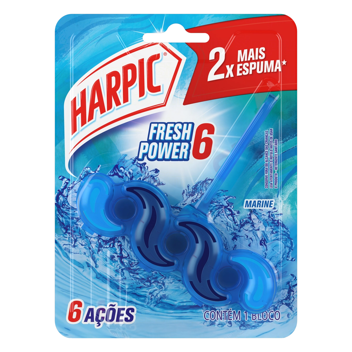 Detergente Sanitário Bloco Marine Harpic Fresh Power 6