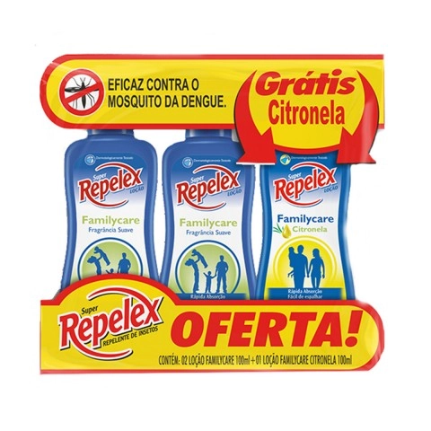 Kit Repelente Spray Family Are Citronela 3x100ml Repelex