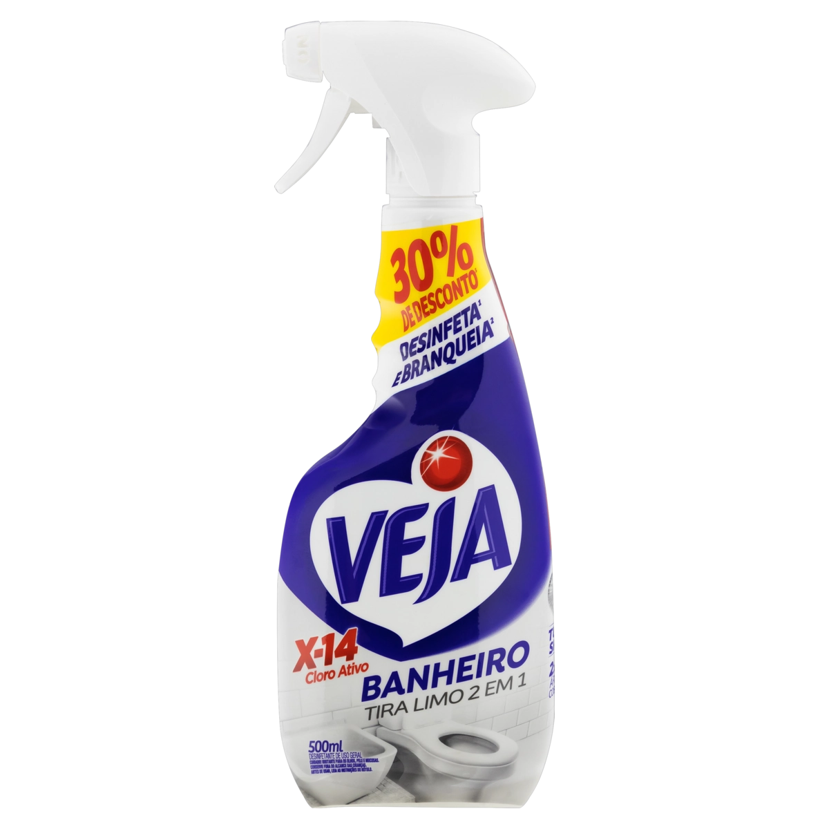 Desinfetante Banheiro Tira Limo Veja X 14 Frasco 500ml Borrifador Grátis 30 De Desconto
