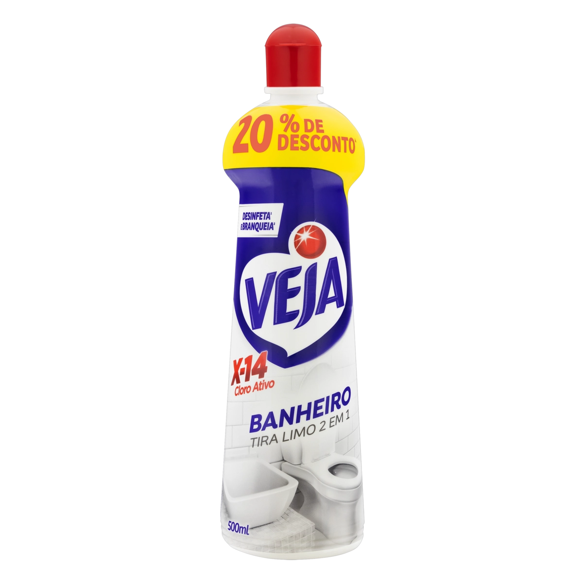 Desinfetante Banheiro Tira Limo Veja X 14 Squeeze 500ml Grátis 20 De Desconto