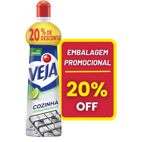 Limpador Desengordurante Cozinha Limão Veja Squeeze 500ml Grátis 20 De Desconto