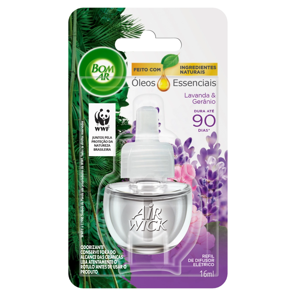 Odorizador De Ambiente Lavanda Gerânio Bom Ar Air Wick Blister 16ml Refil