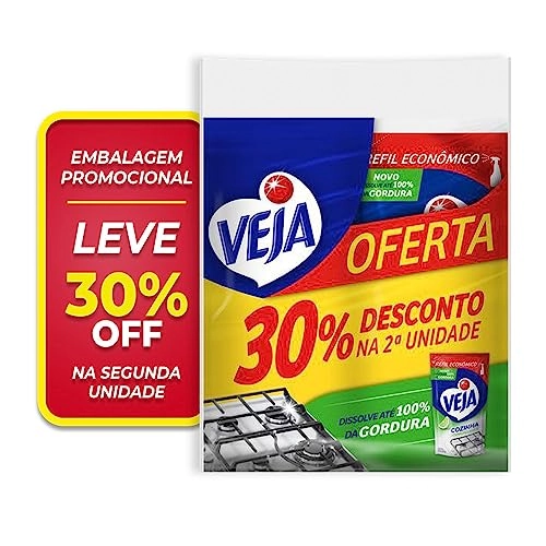 Pack Limpador Desengordurante Cozinha Limão Veja Sachê 2 Unidades 400ml Cada Grátis 30 Desconto Na 2