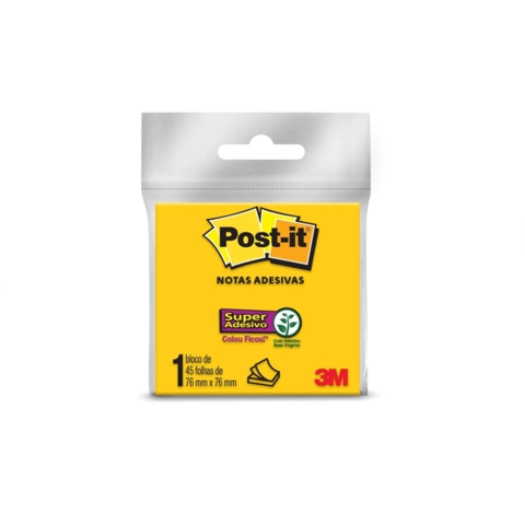 Bloco De Notas Adesivas Amarelo Neon Post It 76mm X 76mm 45 Folhas