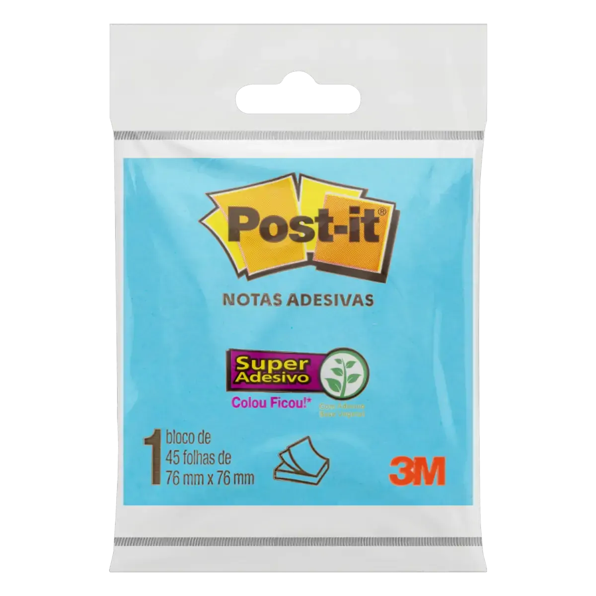 Bloco De Notas Adesivas Azul Post It 76mm X 76mm 45 Folhas