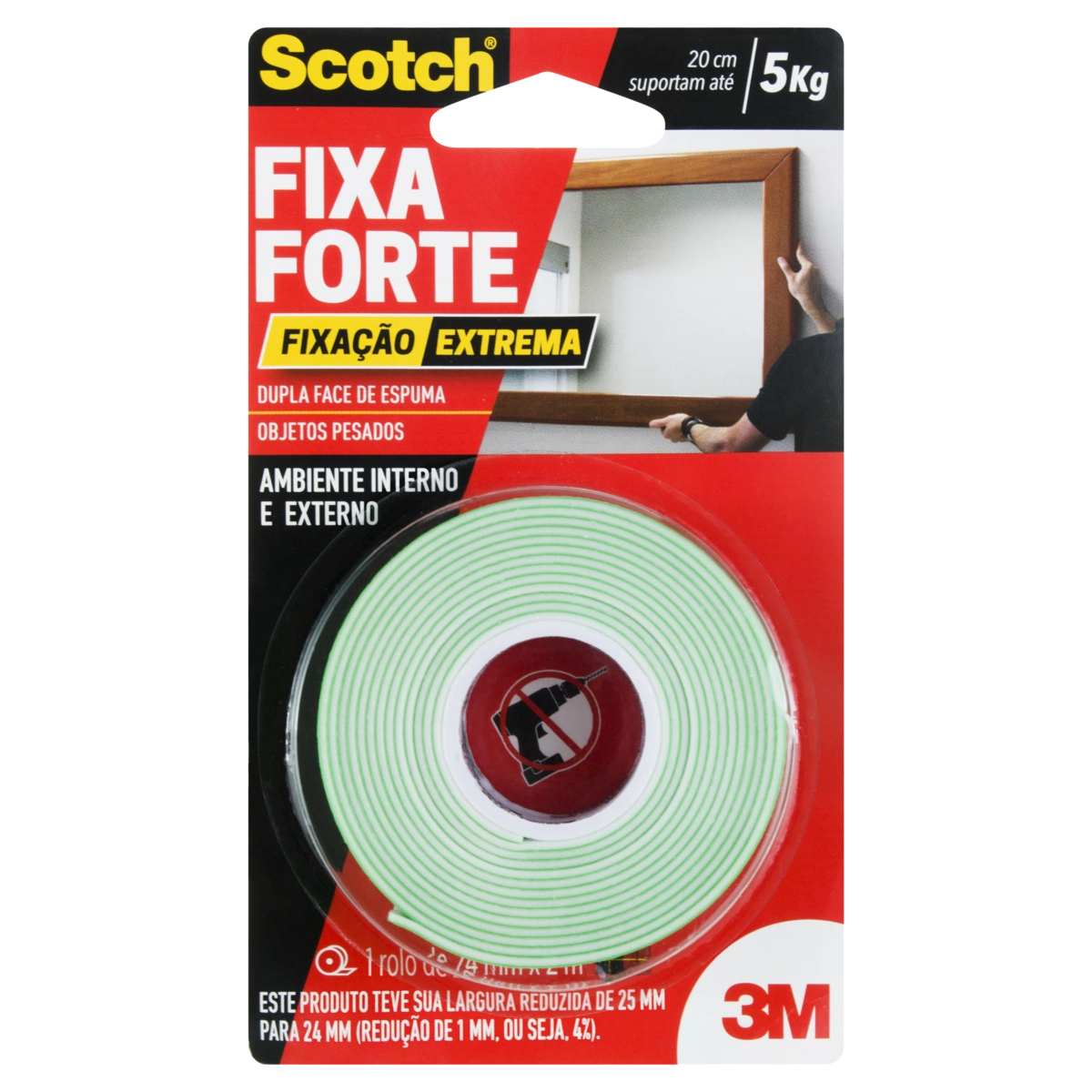 Fita Dupla Face De Espuma Extrema Scotch Fixa Forte 24mm X 2m