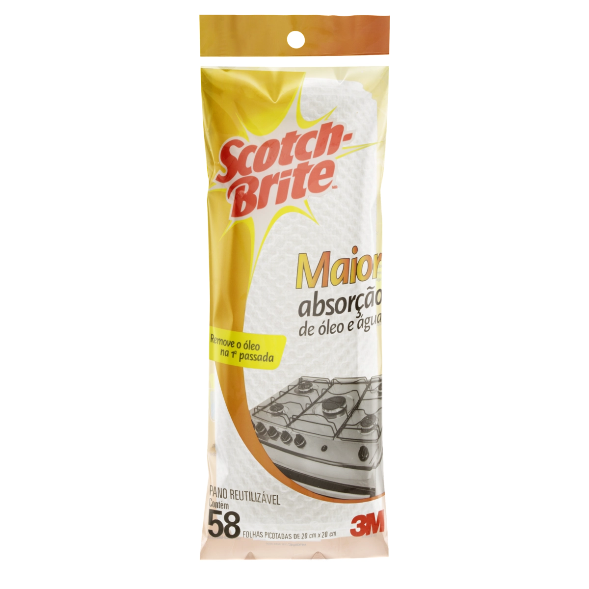 Pano Reutilizável Em Rolo Branco Scotch Brite 58 Unidades