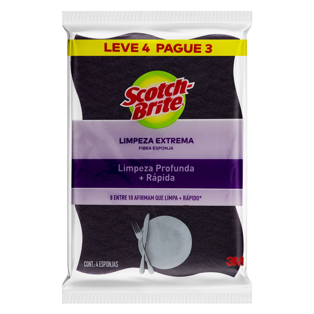 Esponja Limpeza Extrema Scotch Brite Antibac Leve 4 Pague 3 Unidades