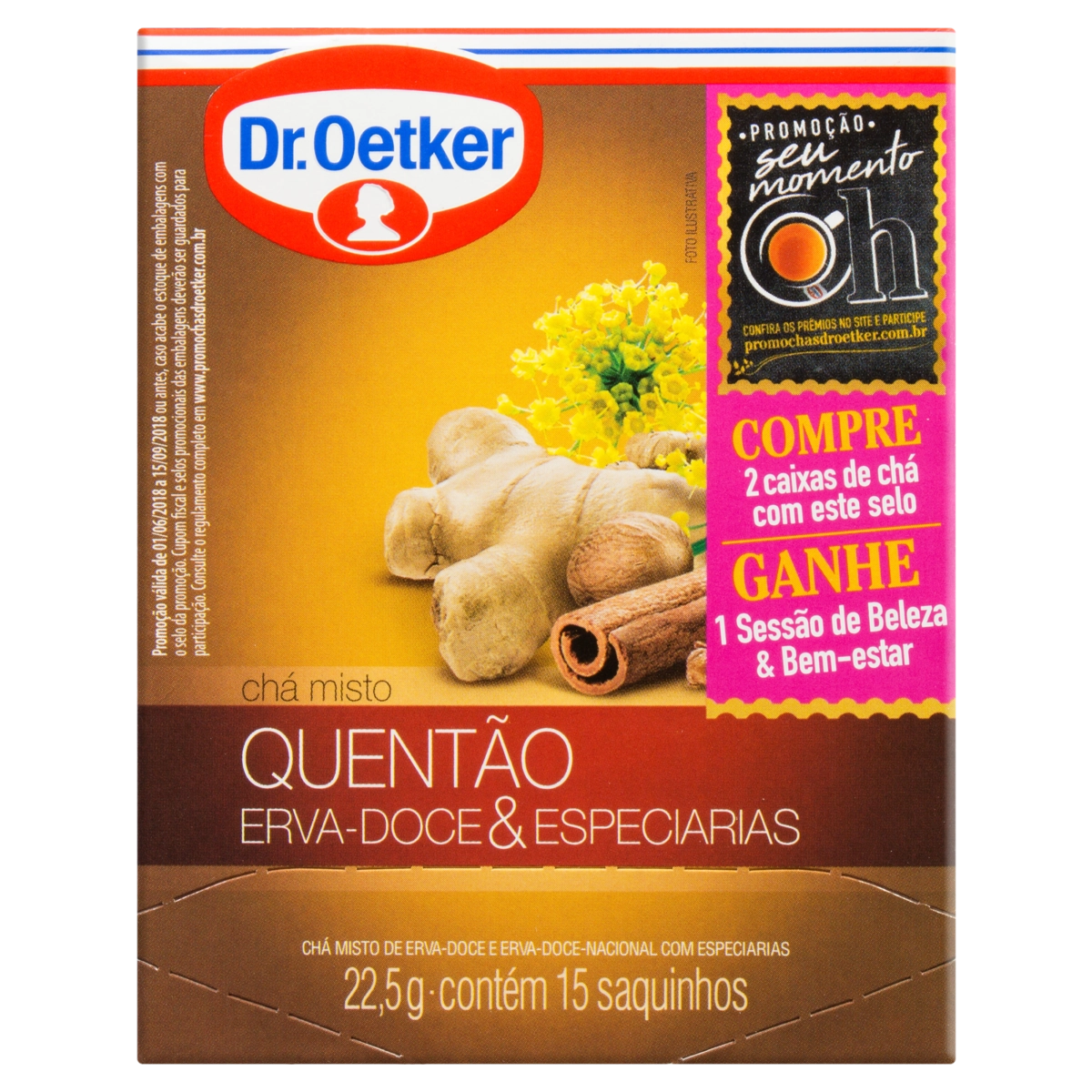 Chá Misto Quentão Erva Doce E Especiarias Dr. Oetker Caixa 22,5g 15 Unidades