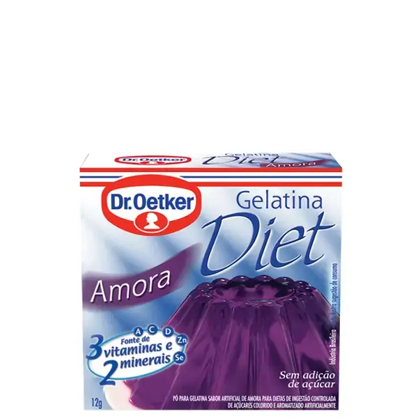 Gelatina Sabor Amora Diet Dr. Oetker 12g