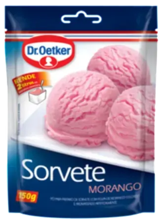 Pó Para Sorvete Morango Dr. Oetker Sachê 150g