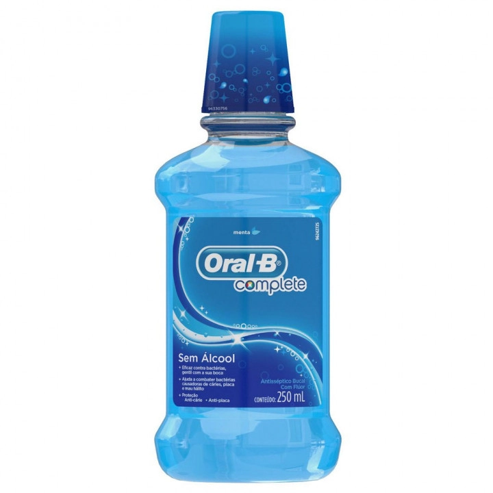 Enxaguante Bucal Antisséptico Zero álcool Menta Oral B Complete Frasco 250ml