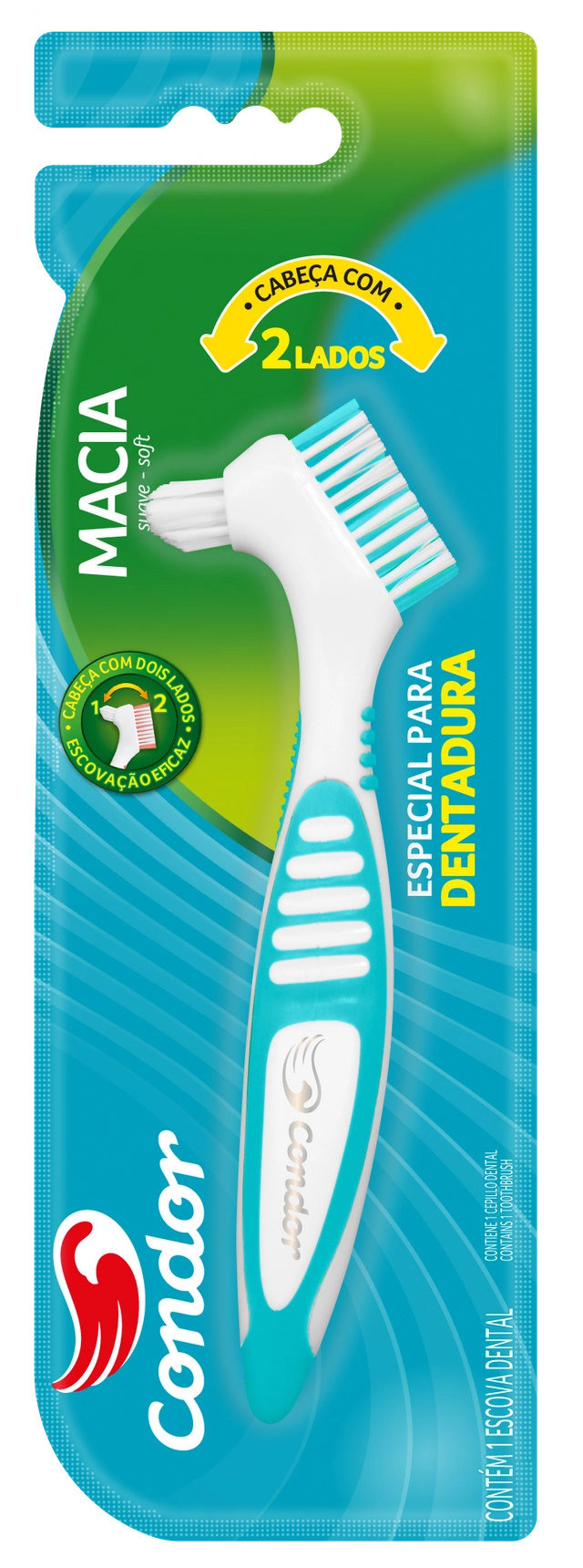 Escova Dental Dura Para Dentadura Condor Protética