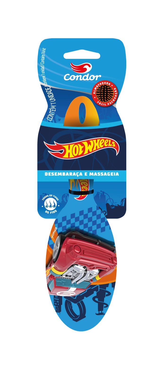 Escova Para Cabelo Almofadada Oval Hot Wheels Condor