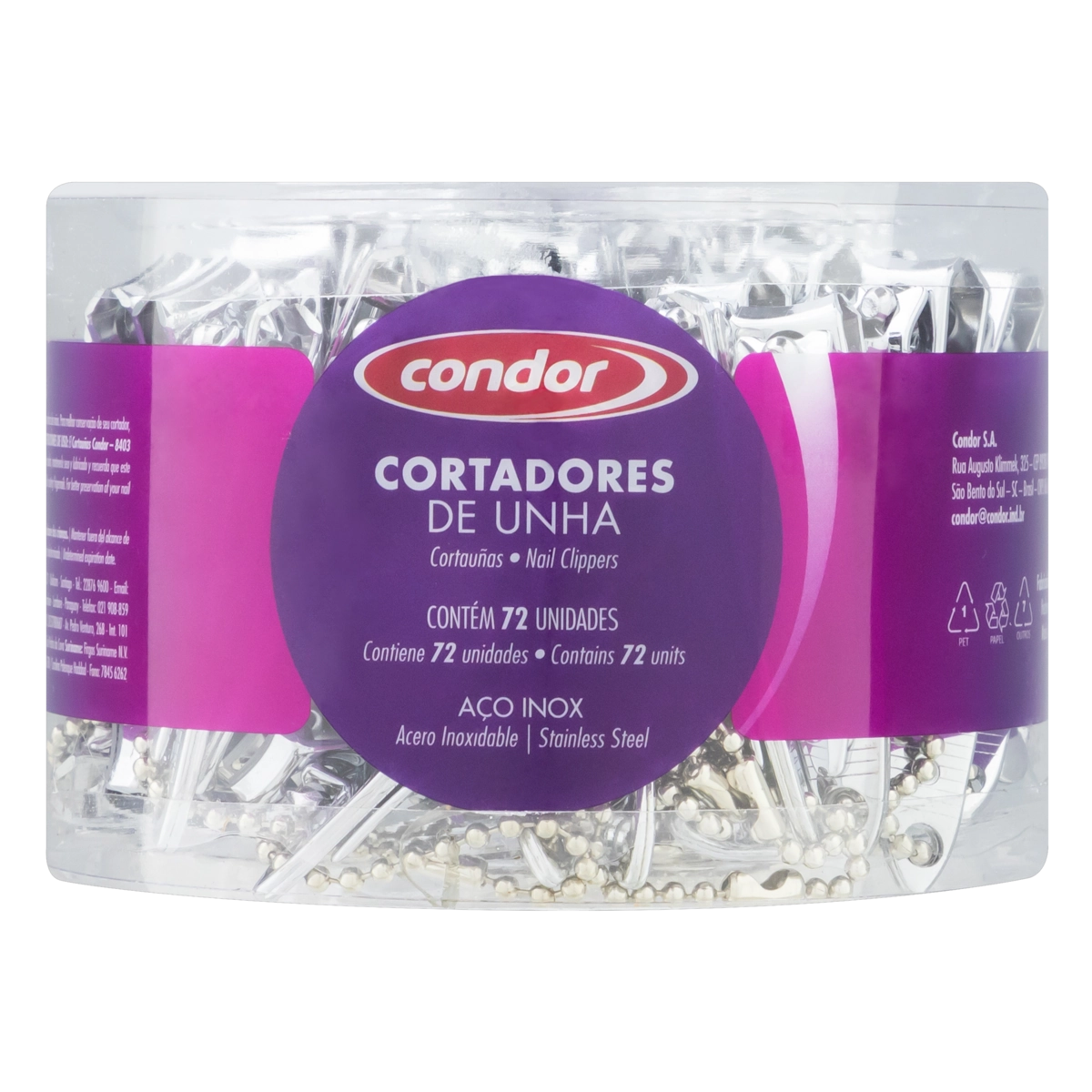 Cortador Inox Para Unhas Condor 72 Unidades