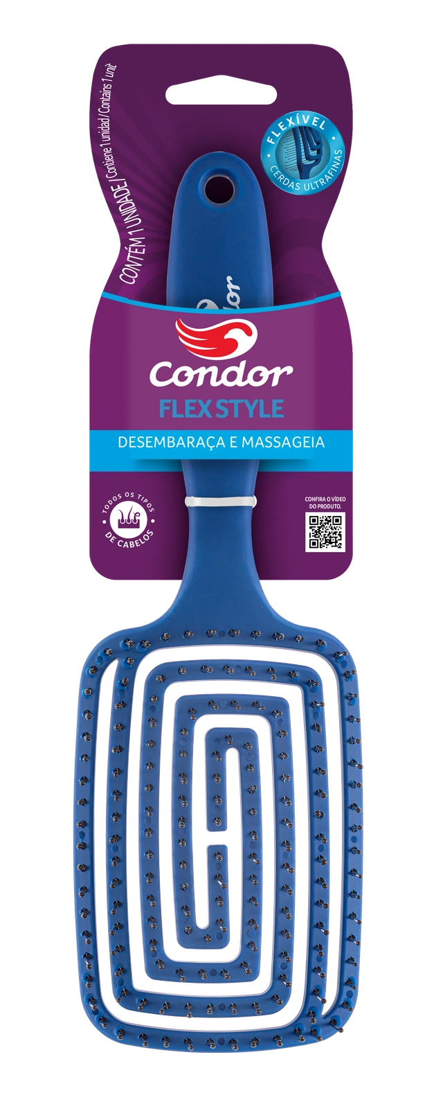 Escova Para Cabelo Retangular Condor Flex Style