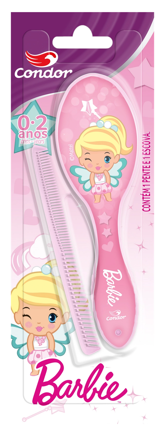 Kit Escova E Pente Bebê Barbie Condor
