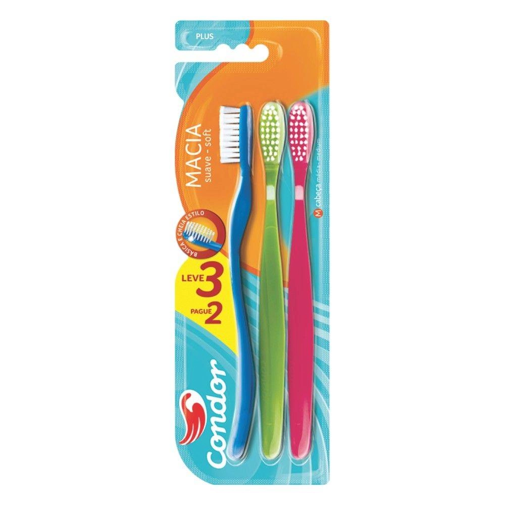 Escova Dental Macia Condor Plus 3 Unidades